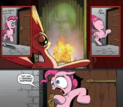 Size: 945x821 | Tagged: safe, banned from derpibooru, deleted from derpibooru, derpibooru import, pinkie pie, comic, exploitable meme, meme, obligatory pony, surprise door, the wizard of oz