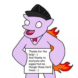 Size: 894x894 | Tagged: safe, artist:pewdie-pinkiepie, banned from derpibooru, deleted from derpibooru, derpibooru import, oc, 4chan, clarence, comic sans, cross, fedora, hat, /mlp/, ms paint, religion, solo, wat