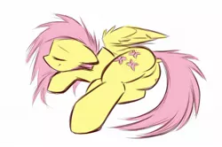 Size: 1280x851 | Tagged: suggestive, artist:kejifox, banned from derpibooru, deleted from derpibooru, derpibooru import, fluttershy, butt, dock, featureless crotch, female, plot, sleeping, solo, solo female