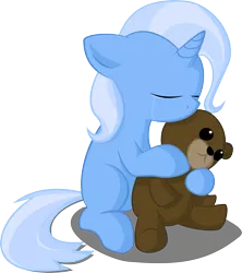 Size: 2565x2892 | Tagged: safe, artist:bakasan, banned from derpibooru, deleted from derpibooru, derpibooru import, trixie, crying, female, filly, high res, simple background, teddy bear, transparent background, vector