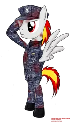 Size: 685x1166 | Tagged: semi-grimdark, artist:orang111, banned from derpibooru, deleted from derpibooru, derpibooru import, oc, unofficial characters only, pegasus, bipedal, cap, clothes, hat, military, navy, paint, salute, solo, uniform, united states, united states navy