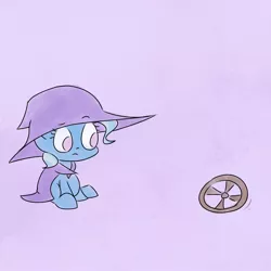 Size: 1280x1280 | Tagged: safe, artist:bakasan, banned from derpibooru, deleted from derpibooru, derpibooru import, trixie, pony, unicorn, the little magician, female, filly, mare, solo, wheel, wheels trixie