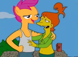 Size: 504x372 | Tagged: safe, banned from derpibooru, deleted from derpibooru, derpibooru import, scootaloo, chickun, exploitable meme, faic, forced meme, meme, redneck, the simpsons