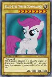 Size: 333x493 | Tagged: safe, artist:poppixierex, banned from derpibooru, deleted from derpibooru, derpibooru import, scootaloo, card, solo, yu-gi-oh!