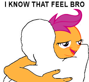 Size: 300x276 | Tagged: safe, banned from derpibooru, deleted from derpibooru, derpibooru import, chickun, exploitable meme, faic, forced meme, i know that feel bro, meme