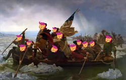 Size: 2000x1281 | Tagged: safe, banned from derpibooru, deleted from derpibooru, derpibooru import, edit, scootaloo, horse, human, boat, boats, chickun, crossing, crossing of the delaware, delaware river, exploitable meme, faic, famous, flag, forced meme, frozen, george washington, history, hoers, ice, meme, paddle, paddling, painting, patriotic, revolution, revolutionary war, river, sword, united states, war, washington, wat, water, weapon