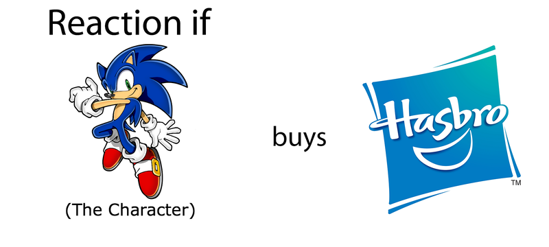 Size: 1768x796 | Tagged: safe, banned from derpibooru, deleted from derpibooru, derpibooru import, exploitable meme, hasbro, meme, meta, reaction if, reaction if x buys hasbro, sonic the hedgehog, sonic the hedgehog (series), text