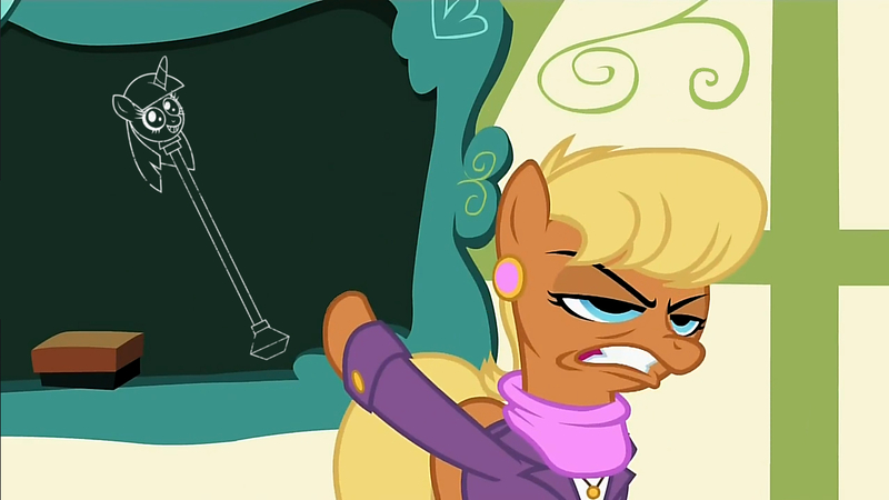 Size: 1281x720 | Tagged: safe, banned from derpibooru, deleted from derpibooru, derpibooru import, edit, ms. harshwhinny, flight to the finish, princess twilight sparkle (episode), chalkboard, exploitable meme, meme, ms. harshwhinny's professional chalkboard, obligatory pony, scepter, twilight scepter