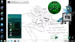 Size: 1366x768 | Tagged: safe, artist:zev, banned from derpibooru, deleted from derpibooru, derpibooru import, queen chrysalis, comic sans, desktop, steam, windows, windows 7