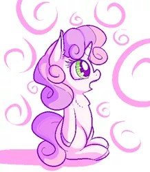 Size: 410x470 | Tagged: safe, artist:handsockz, banned from derpibooru, deleted from derpibooru, derpibooru import, sweetie belle, chest fluff, hooves, solo, unshorn fetlocks
