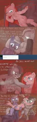 Size: 1280x4200 | Tagged: semi-grimdark, artist:miles-valentine, banned from derpibooru, deleted from derpibooru, derpibooru import, limestone pie, marble pie, pinkie pie, semi-anthro, ask, pinkamena diane pie, tumblr