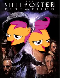 Size: 590x766 | Tagged: safe, banned from derpibooru, deleted from derpibooru, derpibooru import, chickun, exploitable meme, faic, forced meme, meme, the shawshank redemption, vulgar