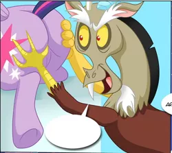 Size: 488x435 | Tagged: suggestive, artist:bbmbbf, banned from derpibooru, deleted from derpibooru, derpibooru import, edit, discord, twilight sparkle, twilight sparkle (alicorn), alicorn, pony, equestria untamed, ass, butt, exploitable, female, image, jpeg, male, mare, palcomix, plot, straight, tell me your secrets, twibutt