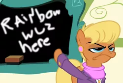 Size: 800x541 | Tagged: safe, banned from derpibooru, deleted from derpibooru, derpibooru import, rainbow dash, exploitable meme, meme, ms. harshwhinny's professional chalkboard, obligatory pony, solo