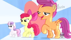 Size: 612x346 | Tagged: safe, banned from derpibooru, deleted from derpibooru, derpibooru import, scootaloo, flight to the finish, chickun, exploitable meme, faic, forced meme, meme