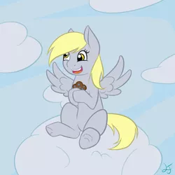 Size: 640x640 | Tagged: safe, artist:lovable-java, banned from derpibooru, deleted from derpibooru, derpibooru import, derpy hooves, pegasus, pony, female, food, mare, muffin, solo
