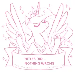 Size: 640x612 | Tagged: safe, banned from derpibooru, deleted from derpibooru, derpibooru import, princess celestia, alicorn, adolf hitler, exploitable meme, hitler did nothing wrong, meme, princess, solo