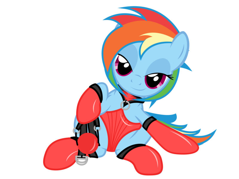 Size: 1280x960 | Tagged: questionable, artist:nightmaremoons, banned from derpibooru, deleted from derpibooru, derpibooru import, rainbow dash, pony, ballgag, bedroom eyes, blue coat, clothes, evening gloves, female, gag, gloves, image, latex, latex gloves, latex leotard, latex stockings, latex suit, leotard, long gloves, looking at you, mare, multicolored mane, multicolored tail, png, purple eyes, simple background, sitting, smiling at you, solo, solo female, stockings, thigh highs, transparent background