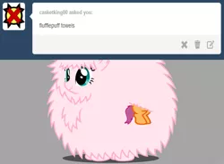 Size: 1087x800 | Tagged: safe, artist:jolteongirl, banned from derpibooru, deleted from derpibooru, derpibooru import, scootaloo, oc, oc:fluffle puff, pony, ask baby scoots, ask, baby, baby pony, cameo, foal, solo, tumblr