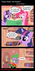 Size: 726x1452 | Tagged: safe, artist:silverslinger, banned from derpibooru, deleted from derpibooru, derpibooru import, pinkie pie, spike, twilight sparkle, twilight sparkle (alicorn), alicorn, pony, aquaman, comic, female, mare
