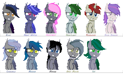 Size: 1500x899 | Tagged: safe, artist:vito, banned from derpibooru, deleted from derpibooru, derpibooru import, ivy, night watch, vigilance, oc, unofficial characters only, bat pony, animated, camomile, cute, dusk dancer, echo, grey mouse, mirage, /mlp/, mosina, nightlight, rosewood, swinging