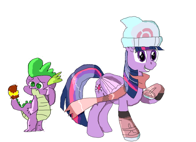 Size: 2602x1884 | Tagged: safe, artist:applelight limited, banned from derpibooru, deleted from derpibooru, derpibooru import, spike, twilight sparkle, twilight sparkle (alicorn), alicorn, charmander, pony, crossover, dawn (pokémon), female, magdalena krylik, mare, pokémon, polish, simple background, transparent background, voice actor joke