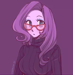 Size: 525x539 | Tagged: safe, artist:ladybeemer, banned from derpibooru, deleted from derpibooru, derpibooru import, rarity, human, clothes, glasses, humanized, solo, sweater