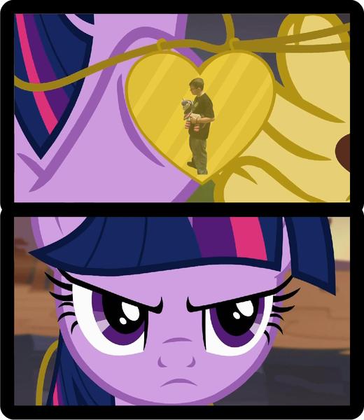 Size: 1040x1201 | Tagged: safe, banned from derpibooru, deleted from derpibooru, derpibooru import, discord, twilight sparkle, human, three's a crowd, comic, discord's pendant, exploitable meme, irl, irl human, jewelry, jin, meme, pendant, photo, plushie, unamused, waifu