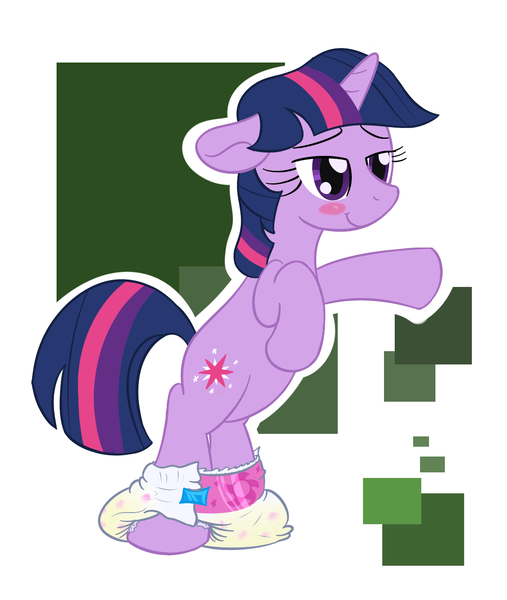 Size: 1183x1401 | Tagged: questionable, artist:vitriolink, banned from derpibooru, deleted from derpibooru, derpibooru import, twilight sparkle, blushing, cutie mark diapers, diaper, diaper around ankles, diaper fetish, featureless crotch, female, fetish, image, png, solo, solo female, urine, wet diaper