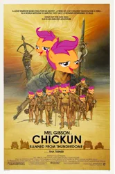 Size: 500x755 | Tagged: safe, banned from derpibooru, deleted from derpibooru, derpibooru import, scootaloo, banned, chickun, exploitable meme, faic, forced meme, mad max, mad max beyond thunderdome, meme