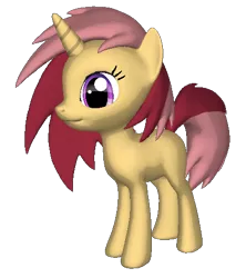Size: 428x481 | Tagged: safe, artist:sjart117, banned from derpibooru, deleted from derpibooru, derpibooru import, oc, oc:lannie lona, unofficial characters only, unicorn, pony creator, 3d, blank flank, cute, ponylumen, ponysona, simple background, smiling, solo, standing, transparent background