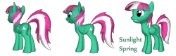 Size: 1400x449 | Tagged: safe, artist:sjart117, banned from derpibooru, deleted from derpibooru, derpibooru import, spring step, sunlight spring, 3d, angles, gmod, pony creator 3d, rotation