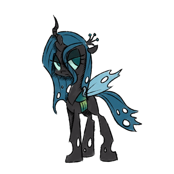 Size: 1400x1400 | Tagged: safe, artist:bakasan, banned from derpibooru, deleted from derpibooru, derpibooru import, queen chrysalis, changeling, changeling queen, nymph, cute, cutealis, female, filly, filly queen chrysalis, foal, looking at you, simple background, solo, white background, younger