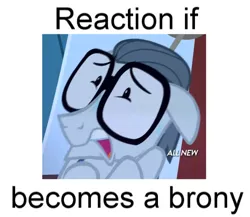 Size: 481x417 | Tagged: safe, banned from derpibooru, deleted from derpibooru, derpibooru import, silver shill, leap of faith, exploitable meme, forced meme, makes no sense, meme, meta, reaction if, reaction if x becomes a brony, solo, text