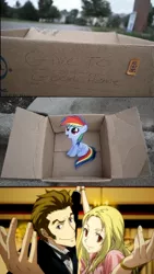 Size: 500x887 | Tagged: safe, banned from derpibooru, deleted from derpibooru, derpibooru import, rainbow dash, baccano, baccano!, dashie meme, exploitable meme, good people finding dash meme, hilarity ensues, isaac and miria, isaac dian, meme, miria harvent, obligatory pony