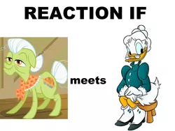 Size: 1024x768 | Tagged: safe, banned from derpibooru, deleted from derpibooru, derpibooru import, granny smith, duck tales, duck universe, exploitable meme, grandma duck, meme, meta, reaction if, why, why not