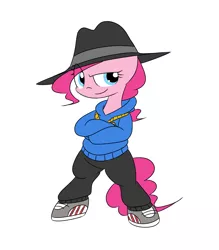 Size: 1280x1463 | Tagged: safe, artist:bakasan, banned from derpibooru, deleted from derpibooru, derpibooru import, pinkie pie, testing testing 1-2-3, hat, rapper pie, solo