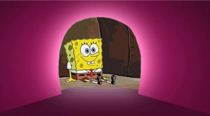 Size: 1280x708 | Tagged: safe, banned from derpibooru, deleted from derpibooru, derpibooru import, barely pony related, chocolate with nuts, crossover, exploitable meme, image, jpeg, mailbox meme, meme, spongebob squarepants, spongebob squarepants (character), waiting