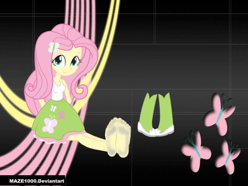 Size: 2000x1500 | Tagged: safe, artist:maze1000, banned from derpibooru, deleted from derpibooru, derpibooru import, fluttershy, equestria girls, barefoot, dirty, feet, fetish, foot fetish, solo