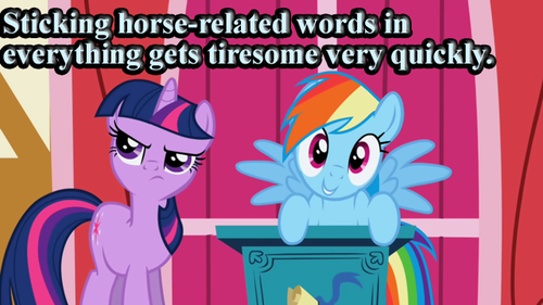 Size: 500x281 | Tagged: safe, banned from derpibooru, deleted from derpibooru, derpibooru import, rainbow dash, twilight sparkle, bronyetiquette, caption, image macro, text, whining