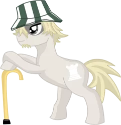 Size: 1136x1176 | Tagged: safe, artist:names76, banned from derpibooru, deleted from derpibooru, derpibooru import, ponified, pony, bleach (manga), cane, simple background, solo, transparent background, urahara kisuke, vector