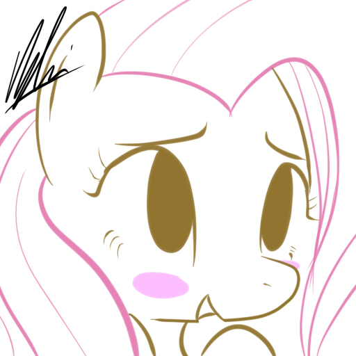 Size: 512x512 | Tagged: safe, artist:edrian, banned from derpibooru, deleted from derpibooru, derpibooru import, fluttershy, blushing, cute, shy, simple, solo