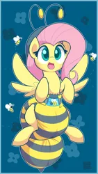 Size: 720x1280 | Tagged: safe, artist:kurikia, banned from derpibooru, deleted from derpibooru, derpibooru import, fluttershy, animal costume, bee costume, clothes, costume, diaper, diaper fetish, fetish, flutterbee
