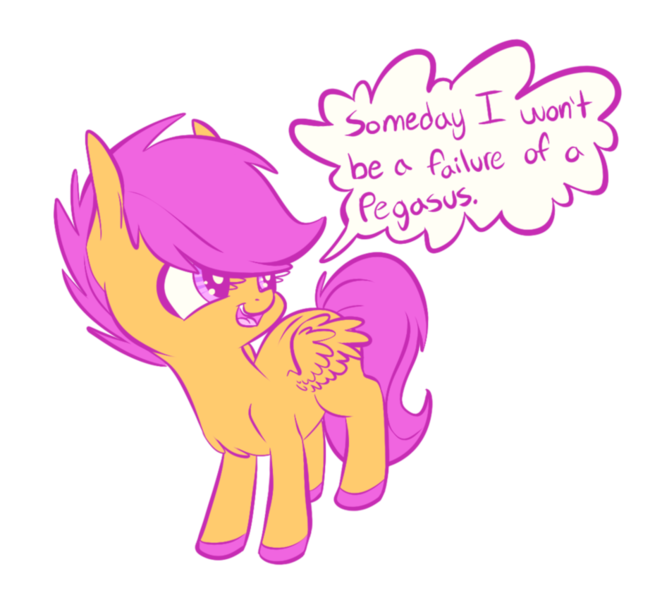 Size: 939x851 | Tagged: safe, artist:handsockz, banned from derpibooru, deleted from derpibooru, derpibooru import, scootaloo, dialogue, motivational, scootaloo can't fly, solo