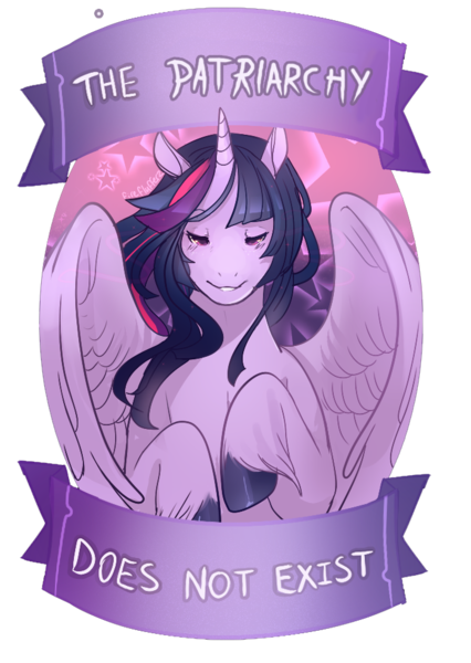 Size: 700x985 | Tagged: safe, artist:fireflufferz, banned from derpibooru, deleted from derpibooru, derpibooru import, edit, twilight sparkle, alicorn, mouthpiece, parody, patriarchy, solo, twilight sparkle (alicorn)