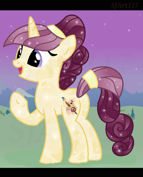 Size: 692x854 | Tagged: safe, artist:sjart117, banned from derpibooru, deleted from derpibooru, derpibooru import, oc, oc:lannie lona, unofficial characters only, crystal pony, unicorn, crystal empire, crystallized, race swap, solo, underhoof
