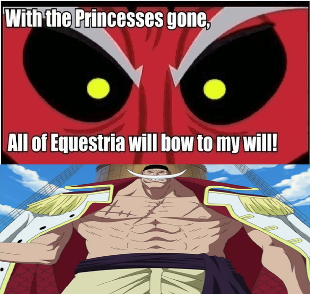 Size: 1036x982 | Tagged: safe, banned from derpibooru, deleted from derpibooru, derpibooru import, lord tirek, edward newgate, exploitable meme, meme, one piece, tirek is doomed, tirek vs everyone meme, whitebeard