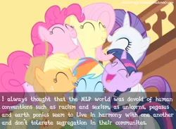 Size: 1280x937 | Tagged: safe, banned from derpibooru, deleted from derpibooru, derpibooru import, applejack, fluttershy, pinkie pie, rainbow dash, rarity, twilight sparkle, diverse-mlp-headcanons, headcanon, mane six, misanthropy