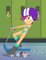 Size: 480x621 | Tagged: suggestive, banned from derpibooru, deleted from derpibooru, derpibooru import, edit, edited screencap, screencap, scootaloo, equestria girls, belly button, boots, bra, clothes, female, helmet, lolicon, panties, scooter, shoes, solo, solo female, underage, underwear, underwear edit
