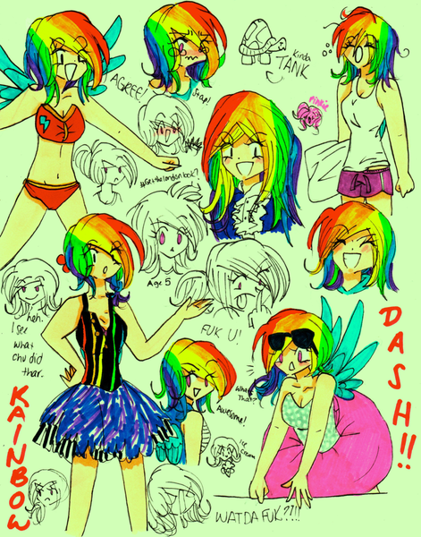 Size: 900x1146 | Tagged: safe, artist:inkylove34, banned from derpibooru, deleted from derpibooru, derpibooru import, rainbow dash, human, female, humanized, sketch